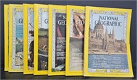 (Y) Seven Vintage National Geographic Magazines,