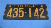 Vintage 1929 PA License Plate