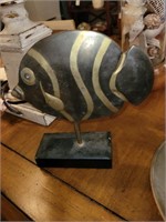 Metal fish sculpture.  7" tall