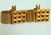 Vintage Lisa Ruby Red Rhinestone cufflinks