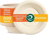 ECO SOUL Compostable 12 oz Bowls  1000-PACK