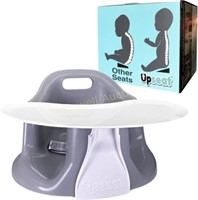 Upseat Baby Chair Booster Seat w/ Tray - Grey