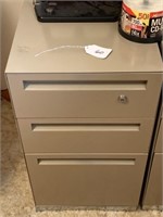 3 Drawer Metal File Cabinet with Contents (No Key)