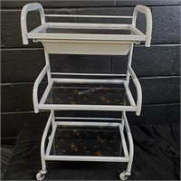 Rolling cart with glass trays & drawer - BX