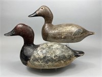 2 Evans Canvasback Duck Decoys