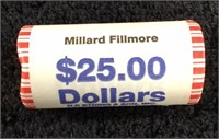 1 Roll Millard Fillmore Presidential Dollars
