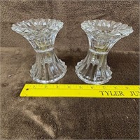 Set of 2 Mikasa Crystal Glass Candle Holders