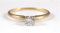 14K GOLD DIAMOND SOLITAIRE RING