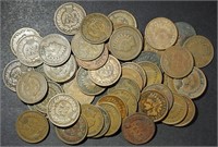 50 INDIAN HEAD CENTS MIXED LOT
