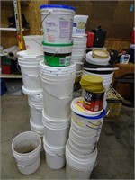 Large Quantity of Buckets and Lids
