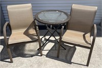 3 piece patio bistro set 2 aluminum chairs 1