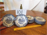 18 Pc. - 9 Large Saucers, 9 Small Saucers (Made