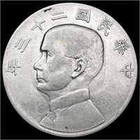 1935 China SilveYuan 'Fat Man Dollar' CLOSELY