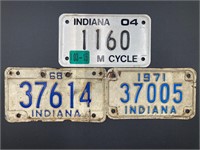 Set Of Vintage Indiana Motorcycle License Plates
