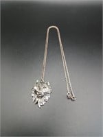 Vintage Pewter Pendent w/ Silver Platted Necklace
