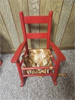 Child's Wooden Rocking Chair-Damaged Seat