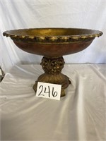 Gold Toned Pedestal Bowl