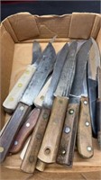 Vintage wood handles knives, chicago cutlery,