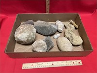 Collection of artifacts and rocks