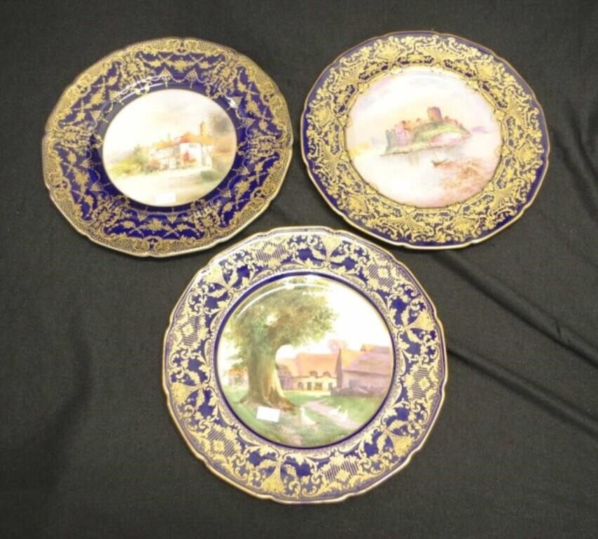 Three Royal Doulton signed painted display plates