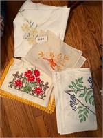 Round table cloth, and miscellaneous Embroidery