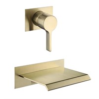 1 sumerain Wall Mount Tub Faucet Brushed Brass