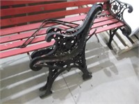 CAST IRON ENDED PARK BENCHES, 1 PAIR CAST