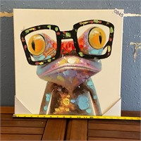 Colored frog canvas picture
