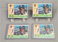 4 1960 Topps Bob Gibson 2nd Year Baseball Cards