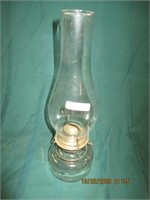 Coal oil lamp with short plain base 14"H