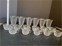 American Fostoria Cube Footed Tumblers & Cups