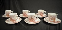 Six Continental demitasse cups & saucers