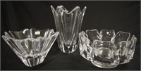 Three Orrefors glass items