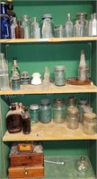 Large Group of Glass Bottles, Insulators and More
