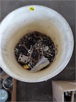 Miscellaneous pail of screws and washers