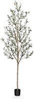 SOGUYI Artificial Olive Tree 7Ft Tall with Black P