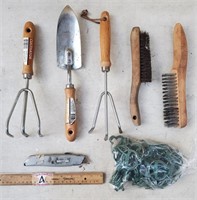 Yard Tools, Wire Brush, Box Cutter, Etc..