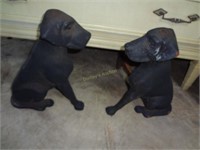 2 Heavy Cast Iron Labrador Log Andirons