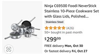 Ninja Foodi Neverstick 10-Piece Stainless Cookware