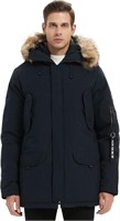 Mens Vegan Down Long Parka Size: XS-Regular NAVY