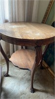 Antique Claw Foot Wood Table 29 inches height