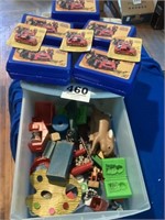Storage container of toys with five Jeff Gordon