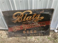 METAL BLATZ BEER SIGN MADE IN MILWAUKEE