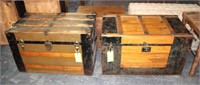 (2) Wood & Metal Steamer Trunks,