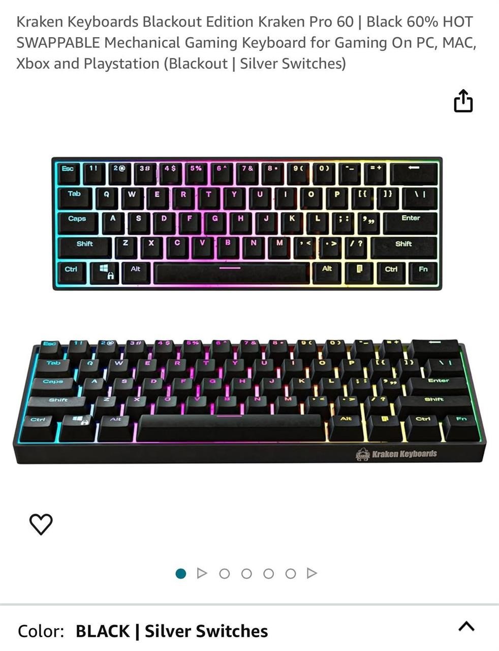 Kraken Keyboards Blackout Edition Kraken Pro 60