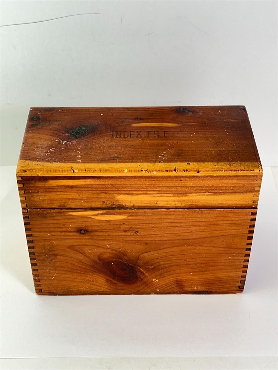 Vintage Wood Index File Box