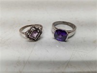 2 Gorgeous Sterling Silver Rings