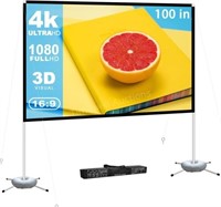 Projector Screen w/ Stand 100 inch 16:9 4K HD
