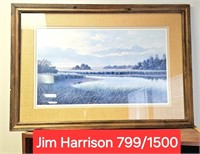 Jim Harrison Coastal Marshes Print Under Glass