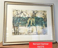 Bernard Gantner Winter Lake Lithograph Signed #